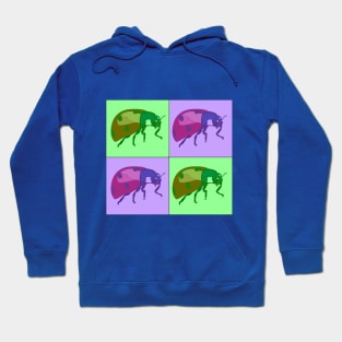 Ladybug Pop Art - Purple and Green Hoodie